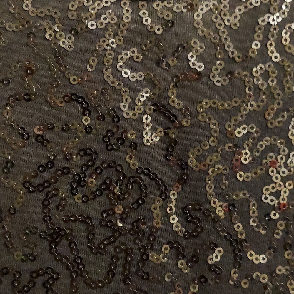 FASHION BUG Black Sequinned Round Neck Sleeveless Tank Top - Picture 7 of 12